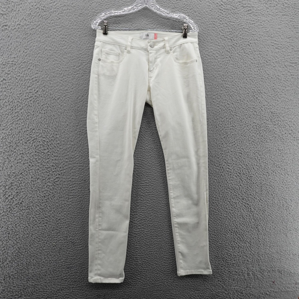 Cabi Slim Boyfriend Low Rise Jeans Size 2 White‎ Womens Stretch Boho Casual